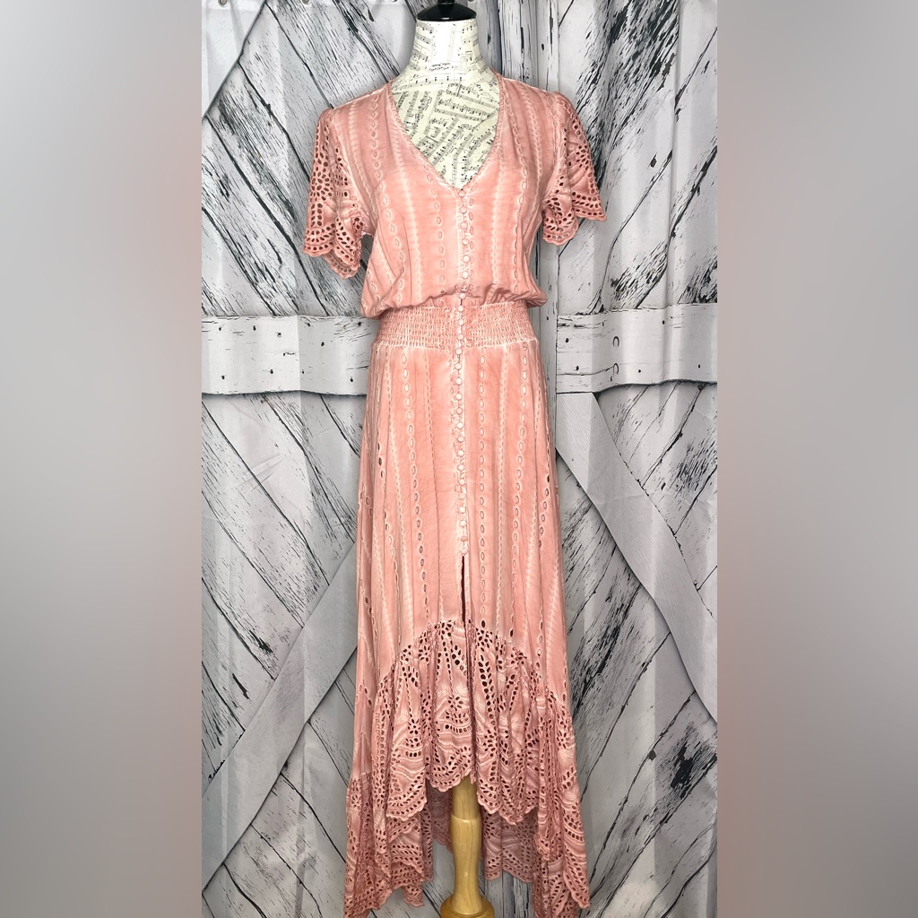 Yfb Young Fabulous & Broke Costa Eyelet High-Low Maxi Dress S